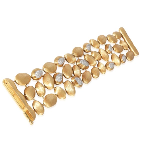 Marco Bicego 3 Strand Diamond Bracelet in 18k Yellow Gold 1.50 CTW - Picture 3 of 3